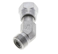 Raccord coudé 45° en acier zingué UN 13/16''-16 x UN 13/16''-16 F/M ORFS 630 Bar - Hydraulique