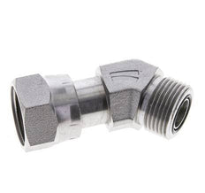 Raccord coudé 45° UNS 1''-14 x UNS 1''-14 F/M en acier zingué ORFS 400 Bar - Hydraulique