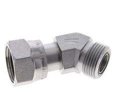 Raccord coudé 45° UN 1-3/16''-12 x UN 1-3/16''-12 F/M en acier zingué ORFS 400 Bar - Hydraulique