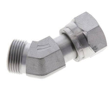 Raccord coudé 45° UN 1-3/16''-12 x UN 1-3/16''-12 F/M en acier zingué ORFS 400 Bar - Hydraulique