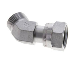 Raccord coudé 45° UN 1-3/16''-12 x UN 1-3/16''-12 F/M en acier zingué ORFS 400 Bar - Hydraulique