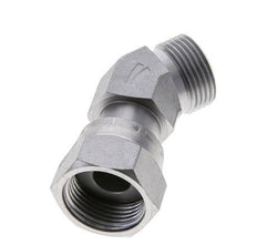 Raccord coudé 45° UN 1-3/16''-12 x UN 1-3/16''-12 F/M en acier zingué ORFS 400 Bar - Hydraulique