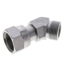 Raccord coudé 45° UN 1-3/16''-12 x UN 1-3/16''-12 F/M en acier zingué ORFS 400 Bar - Hydraulique