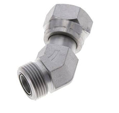 Raccord coudé 45° UN 1-3/16''-12 x UN 1-3/16''-12 F/M en acier zingué ORFS 400 Bar - Hydraulique