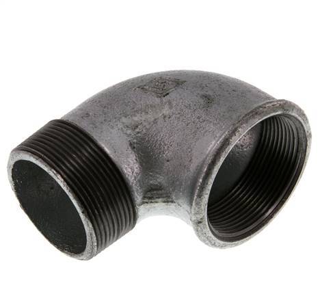 Rp 2'' x R 2'' F/M Zinc plated Cast iron 90 deg Elbow Fitting 25 Bar
