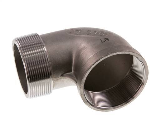 Rp 2 1/2'' x R 2 1/2'' F/M Raccord coudé 90 deg en acier inoxydable 16 Bar