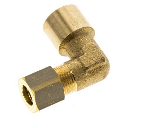 Raccord à compression coudé 90° en laiton G 1/4'' x 8mm 135 Bar DIN EN 1254-2