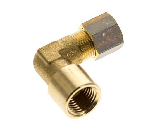 Raccord à compression coudé 90° en laiton G 1/4'' x 8mm 135 Bar DIN EN 1254-2