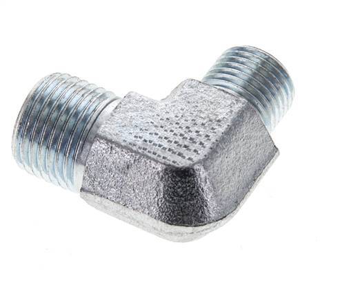 Raccord coudé 90° en acier zingué UN 11/16''-16 x UNF 9/16''-18 mâle ORFS 630 Bar - Hydraulique