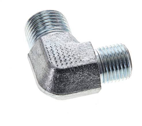 Raccord coudé 90° en acier zingué UN 11/16''-16 x UNF 9/16''-18 mâle ORFS 630 Bar - Hydraulique