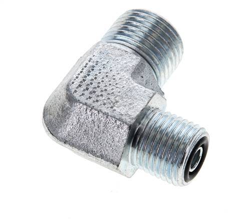 Raccord coudé 90° en acier zingué UN 11/16''-16 x UNF 9/16''-18 mâle ORFS 630 Bar - Hydraulique