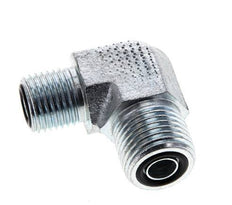 Raccord coudé 90° en acier zingué UN 11/16''-16 x UNF 9/16''-18 mâle ORFS 630 Bar - Hydraulique