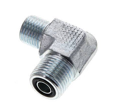 Raccord coudé 90° en acier zingué UN 11/16''-16 x UNF 9/16''-18 mâle ORFS 630 Bar - Hydraulique