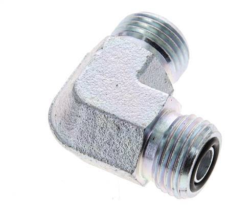 Raccord coudé 90° en acier zingué UN 11/16''-16 mâle ORFS 630 Bar - Hydraulique