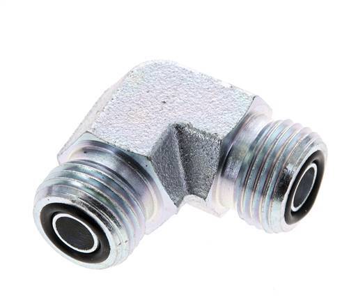 Raccord coudé 90° en acier zingué UN 11/16''-16 mâle ORFS 630 Bar - Hydraulique
