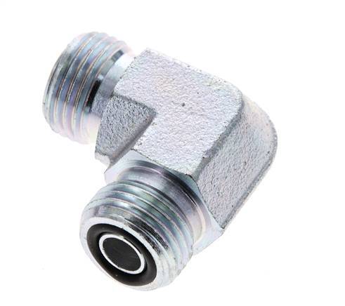 Raccord coudé 90° en acier zingué UN 11/16''-16 mâle ORFS 630 Bar - Hydraulique