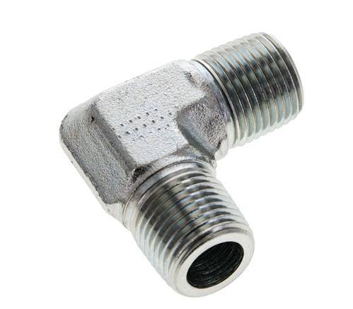 Raccord coudé 90° 1/2'' NPT mâle en acier zingué 225 Bar - Hydraulique