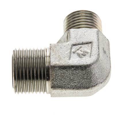 Raccord coudé 90° en acier zingué UN 13/16''-16 x UN 11/16''-16 mâle ORFS 630 Bar - Hydraulique