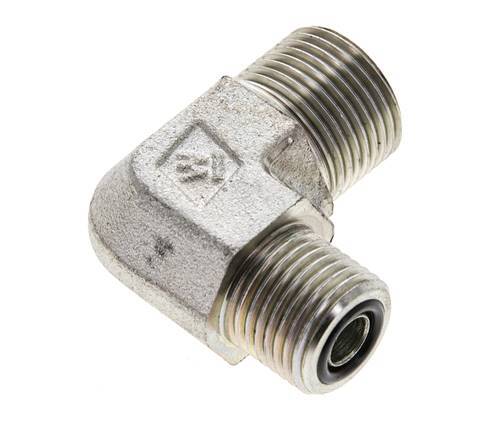 Raccord coudé 90° en acier zingué UN 13/16''-16 x UN 11/16''-16 mâle ORFS 630 Bar - Hydraulique