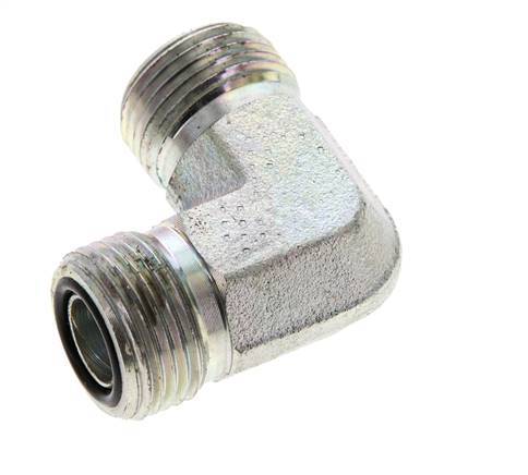 Raccord coudé 90° en acier zingué UN 13/16''-16 mâle ORFS 630 Bar - Hydraulique