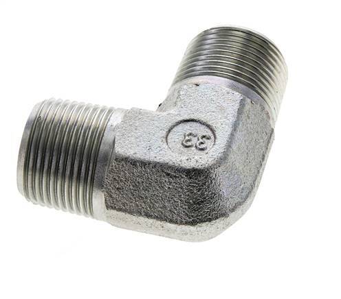 Raccord coudé 90 degrés 3/4'' NPT mâle en acier zingué 200 Bar - Hydraulique