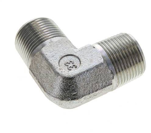 Raccord coudé 90 degrés 3/4'' NPT mâle en acier zingué 200 Bar - Hydraulique