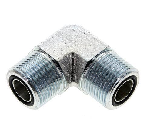 Raccord coudé 90° UNS 1''-14 mâle en acier zingué ORFS 400 Bar - Hydraulique