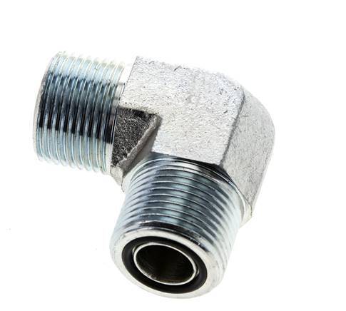 Raccord coudé 90° UNS 1''-14 mâle en acier zingué ORFS 400 Bar - Hydraulique