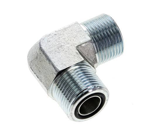 Raccord coudé 90° UNS 1''-14 mâle en acier zingué ORFS 400 Bar - Hydraulique