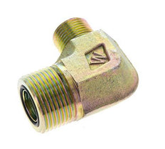 Raccord coudé 90° en acier zingué UN 1-3/16''-12 x UN 13/16''-16 mâle ORFS 400 Bar - Hydraulique