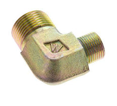 Raccord coudé 90° en acier zingué UN 1-3/16''-12 x UN 13/16''-16 mâle ORFS 400 Bar - Hydraulique