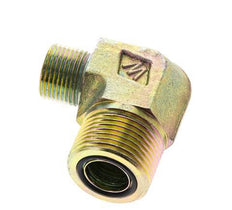 Raccord coudé 90° en acier zingué UN 1-3/16''-12 x UN 13/16''-16 mâle ORFS 400 Bar - Hydraulique