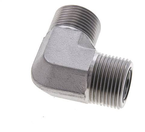 UN 1-3/16''-12 Male Zinc plated Steel 90 deg Elbow Fitting ORFS 400 Bar - Hydraulic