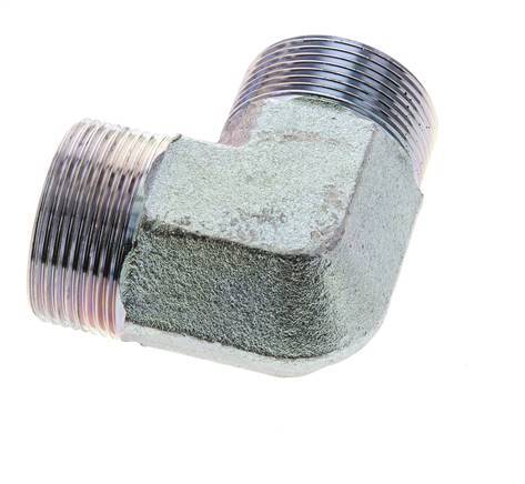 Raccord coudé 90° en acier zingué UN 1-11/16''-12 mâle ORFS 250 Bar - Hydraulique