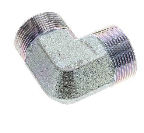 Raccord coudé 90° en acier zingué UN 1-11/16''-12 mâle ORFS 250 Bar - Hydraulique