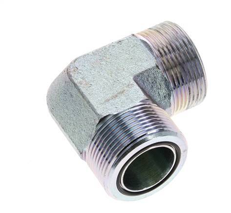 Raccord coudé 90° en acier zingué UN 1-11/16''-12 mâle ORFS 250 Bar - Hydraulique