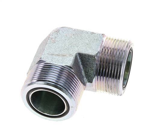 Raccord coudé 90° en acier zingué UN 1-11/16''-12 mâle ORFS 250 Bar - Hydraulique