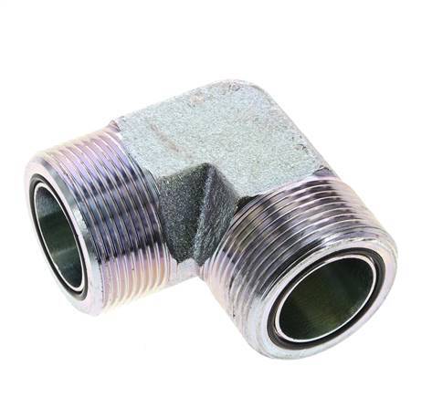 Raccord coudé 90° en acier zingué UN 1-11/16''-12 mâle ORFS 250 Bar - Hydraulique
