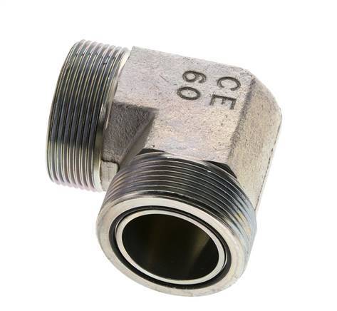 Raccord coudé 90° en acier zingué UN 2''-12 mâle ORFS 250 Bar - Hydraulique