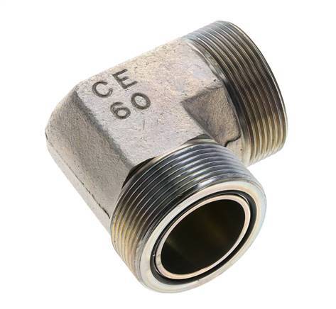 Raccord coudé 90° en acier zingué UN 2''-12 mâle ORFS 250 Bar - Hydraulique
