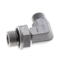 Raccord coudé 90° UNF 9/16''-18 x G 3/8'' mâle en acier zingué ORFS 400 Bar - Hydraulique