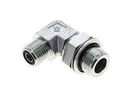 Raccord coudé 90° en acier zingué UN 11/16''-16 x G 1/2'' mâle ORFS 400 Bar - Hydraulique