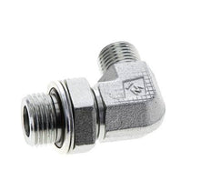 Raccord coudé 90° en acier zingué UN 11/16''-16 x G 1/2'' mâle ORFS 400 Bar - Hydraulique
