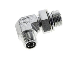 Raccord coudé 90° en acier zingué UN 11/16''-16 x G 1/2'' mâle ORFS 400 Bar - Hydraulique