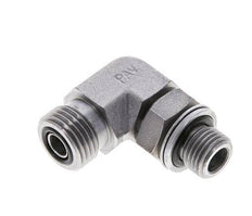 Raccord coudé 90° en acier zingué UN 11/16''-16 x G 1/4'' mâle ORFS 400 Bar - Hydraulique