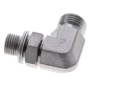 Raccord coudé 90° en acier zingué UN 11/16''-16 x G 1/4'' mâle ORFS 400 Bar - Hydraulique