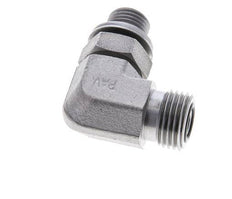 Raccord coudé 90° en acier zingué UN 11/16''-16 x G 1/4'' mâle ORFS 400 Bar - Hydraulique