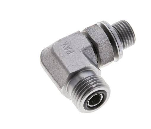 Raccord coudé 90° en acier zingué UN 11/16''-16 x G 1/4'' mâle ORFS 400 Bar - Hydraulique