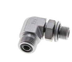 Raccord coudé 90° en acier zingué UN 11/16''-16 x G 1/4'' mâle ORFS 400 Bar - Hydraulique