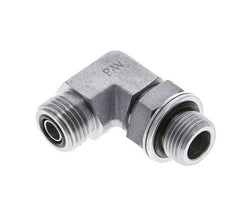 Raccord coudé 90° en acier zingué UN 11/16''-16 x G 3/8'' mâle ORFS 400 Bar - Hydraulique